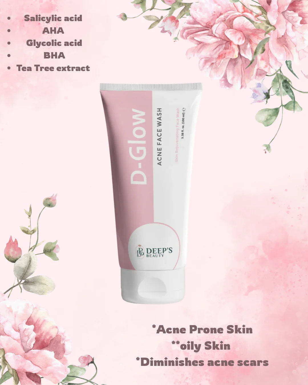 Clear Skin Starts Here | Fights Breakouts, Controls Oil & Fades Acne Scars | Gentle Daily Cleanser for Oily & Acne-Prone Skin | 100ml