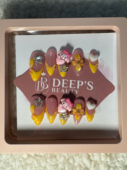 Deeps Beauty Press On nails - Yellow