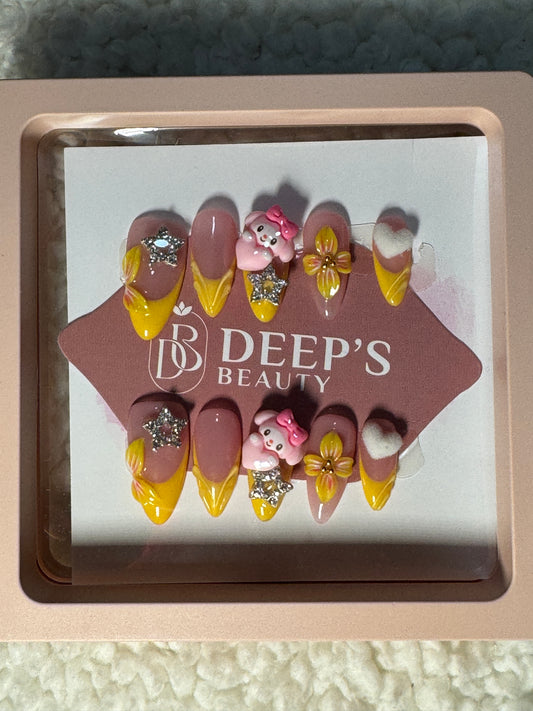 Deeps Beauty Press On nails - Yellow